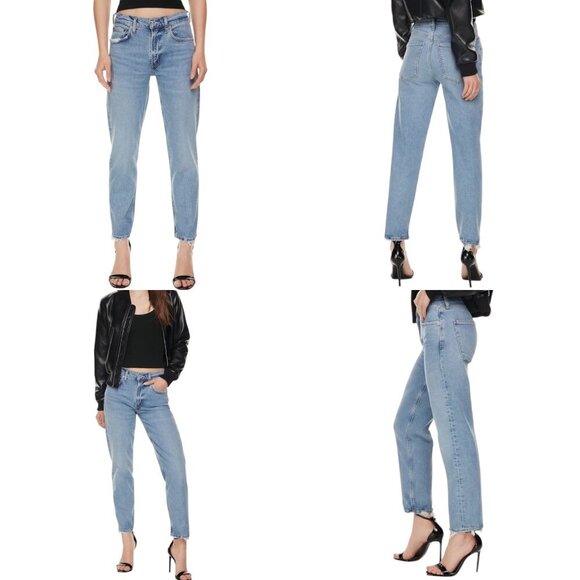 Agolde Kye Mid Rise Straight Leg Crop Jeans Size 25 In Forseen Faded Distressed - Picture 15 of 16